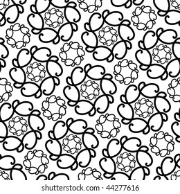 Seamless black and white swirl pattern