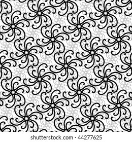 Seamless Black White Swirl Pattern Stock Vector (Royalty Free) 44277625 ...