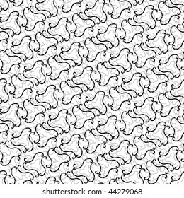 Seamless black and white swirl pattern