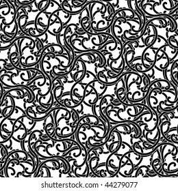 Seamless black and white swirl pattern