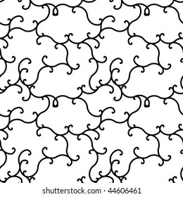 Seamless black and white swirl pattern