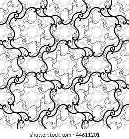 Seamless black and white swirl pattern