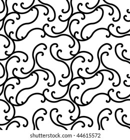 Seamless Black White Swirl Pattern Stock Vector (Royalty Free) 44615572 ...