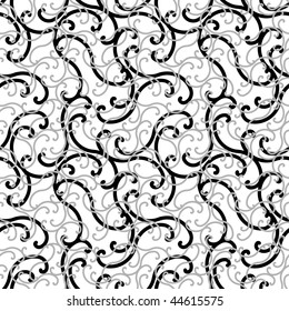 Seamless black and white swirl pattern