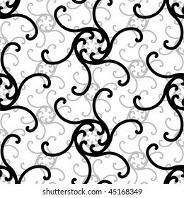 Seamless Pattern Swirls Isolated On White Stock Vector (Royalty Free ...