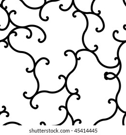 Seamless black and white swirl pattern