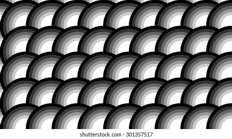 Seamless black and white texture of fish scales