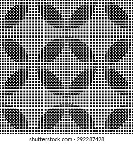 Seamless black and white texture with squares metamorphosis