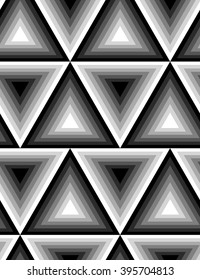Seamless black and white texture with triangles. Vector background for your design.