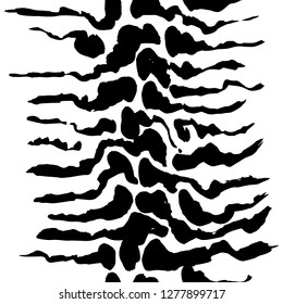 Seamless black and white tiger pattern. Tiger skin grunge texture. Vector illustration.