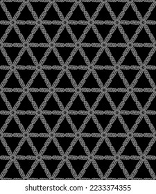 Seamless black and white. tilde or jagged pattern beatifulmodern. Lattice pattern design, notches, monochromatic.