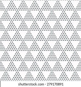 seamless black and white triangle grid pattern.