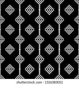 Seamless Black and White Triangles Mosaic Patterns, Abstract Geometric Triangle Background.