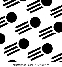 Seamless Black White Two-Tone Comet White Background Vector Pattern