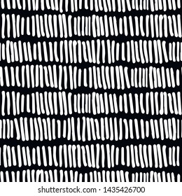 Seamless black and white vector background from hand draw elements. Abstract repeat shapes. For printing fashion textile, fabric, wallpaper.