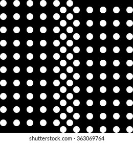Seamless black and white vector decorative background with polka dots