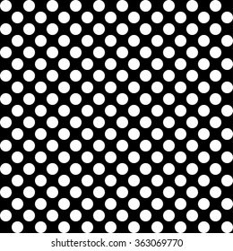 Seamless black and white vector decorative background with polka dots