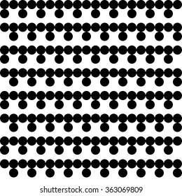 Seamless black and white vector decorative background with polka dots