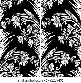 Nahtlose schwarz-weiße Vektorgrafik-Muster
