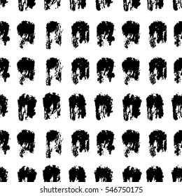 Seamless black and white vector free hand doodle stains texture, dry brush ink art.