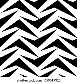 Seamless black and white vector geometric pattern. 
