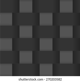 Seamless black and white vector pattern wicker basket