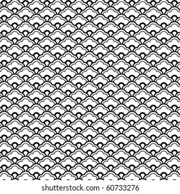 A seamless, black and white vector pattern with. An elegant pattern with Chinese motifs.