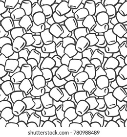 Seamless black and white vector pattern with maize kernels. Suitable for backgrounds, textile, wrapping paper.