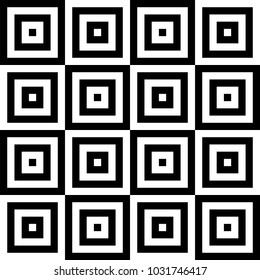 Seamless black and white vector square pattern design background