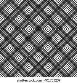 Seamless black and white vector square pattern design