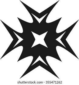 Seamless black and white vector texture of lines and elements of geometric shapes.