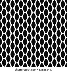 Seamless black and white vertical curved shape pattern
