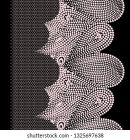 Seamless black and white vertical  pattern with paisley and dots. Traditional ethnic ornament. Vector print. Use for wallpaper, pattern fills,textile design.