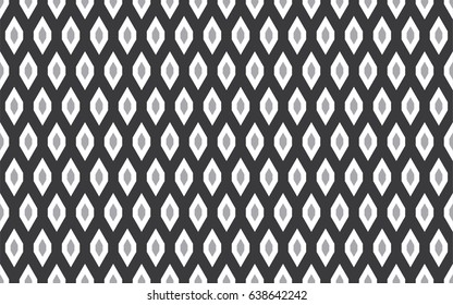 Seamless black and white vintage hexagonal ethnic pointy pattern vector