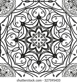 Seamless black and white vintage pattern for your creativity