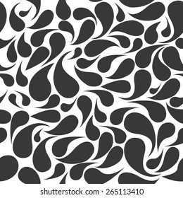 Seamless Black And White Vintage Simple Paisley Pattern Vector 