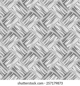 Seamless black and white weave texture. Stripe vector illustration background