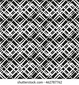 Seamless black and white woven pattern vector
