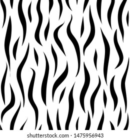 Seamless black and white zebra pattern. Fashion 80-90s. Hipster Memphis style.