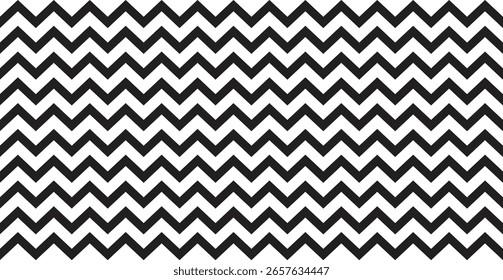 Patrón de chevron en zigzag blanco y negro sin costuras con líneas repetitivas audaces, ideal para textiles, fondos, Fondo de pantalla, papel de regalo, decoración moderna o proyectos de diseño abstracto

