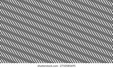 Ziguezague preto e branco contínuo padrão geométrico para papel de parede moderno, têxtil, embalagem, branding, web design, cartaz e projetos de decoração abstratos.