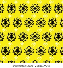 seamless black and yellow floral pattern design