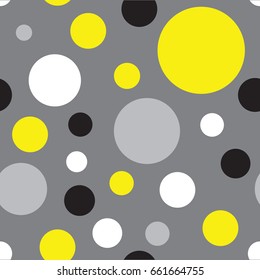 Seamless Black Yellow Grey Dots