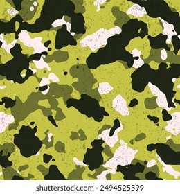 Seamless black yellow and white grunge camouflage pattern vector