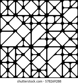 Seamless black-and-white abstract background of the connecting lines