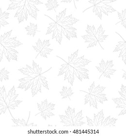Seamless black-and-white pattern with leaves. Background for your design wallpapers, pattern fills, web page, surface textures