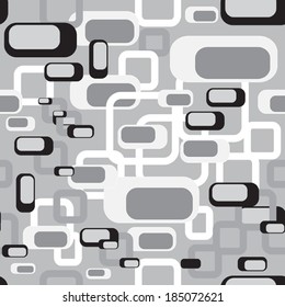 Seamless black-and-white retro rectangle background . Vector EPS 10.