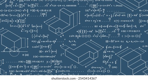 Seamless blackboard isometric area calculation formula.