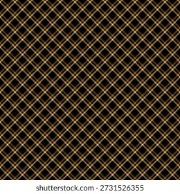 Preto sem costura, padrão de verificação de cor dourada.Padrão de repetição xadrez.Design xadrez para impressões.Tecido tartã repetido. Vetor tecido escocês.Ekose textura.Madras flanela.Linha do verificador.Stripe gingham.