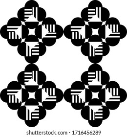 Seamless black-white background with geometric minimalistic shapes. Objects with different textures. Simple design. Can be used for social media, posters, email, print, ads designs.